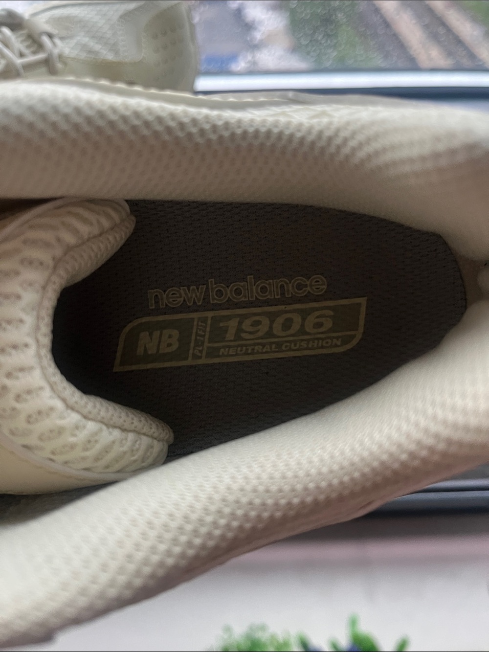 New Balance Women's Cream/Off-White Lace-Up Sneakers - Picture 2 of 6